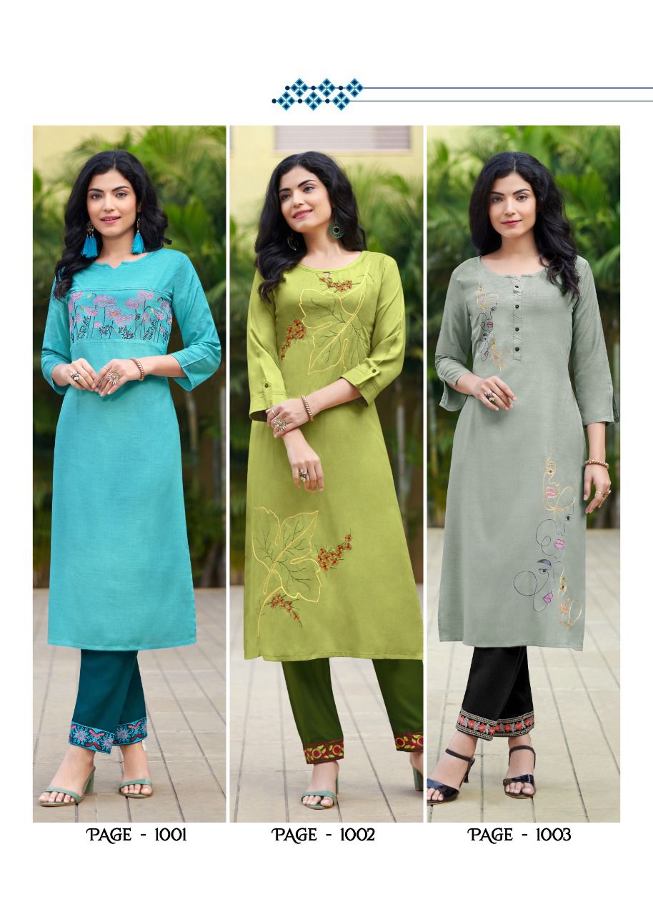 Rangjyot Jasmin 1 Latest Fancy Festive Wear Rayon Kurti With Bottom Collection